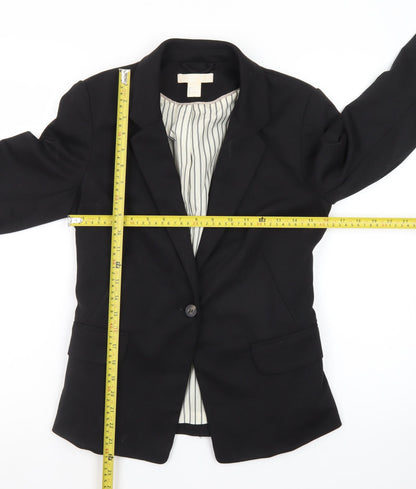 H&M Women's Black Size 8 Slim Fit Blazer Jacket
