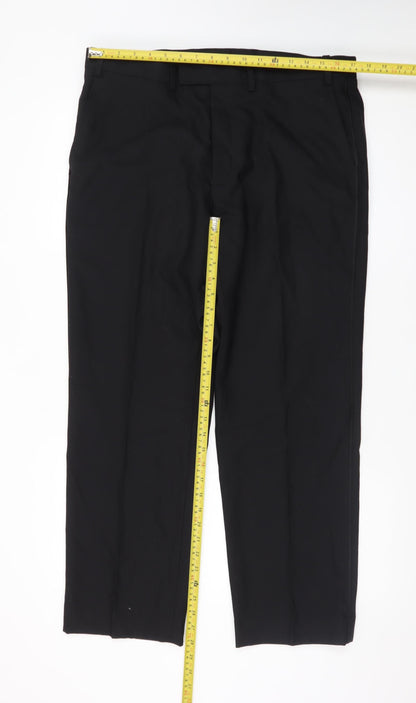 Marks and Spencer Men's Black Wool Dress Pants Size L Regular Fit