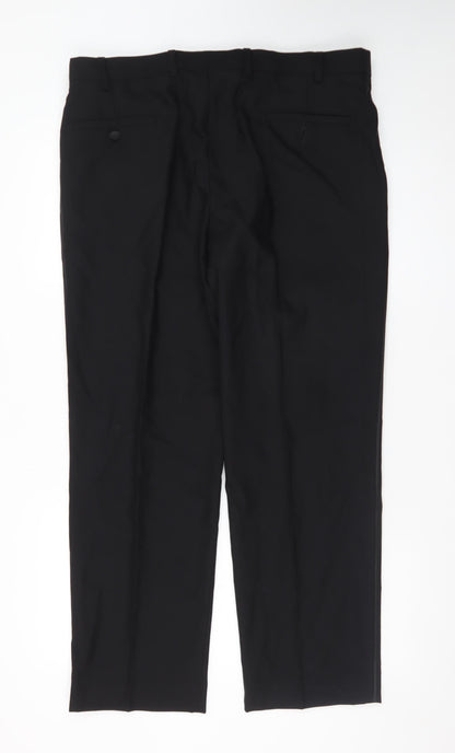Marks and Spencer Men's Black Wool Dress Pants Size L Regular Fit