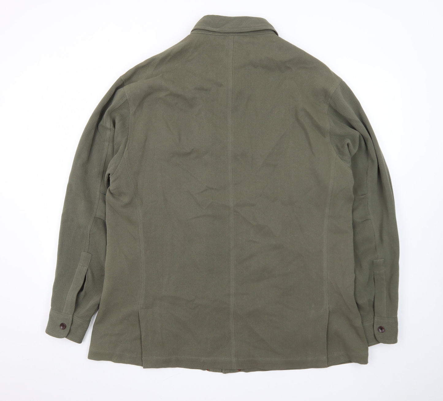 Tommy Bahama Men's Khaki Green XL Silk Wool Button-Up Shirt