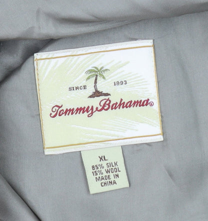 Tommy Bahama Men's Khaki Green XL Silk Wool Button-Up Shirt