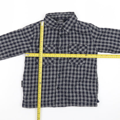Trespass Boys Blue Checked Flannel Shirt Jacket 5-6 Years Lined Winter