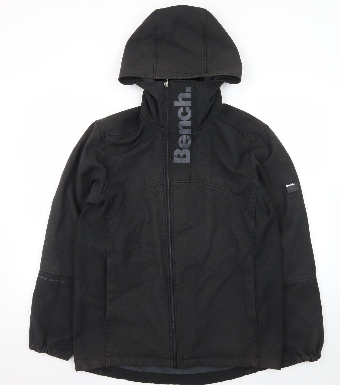 Bench Mens Black Softshell Hooded Jacket Medium Windproof
