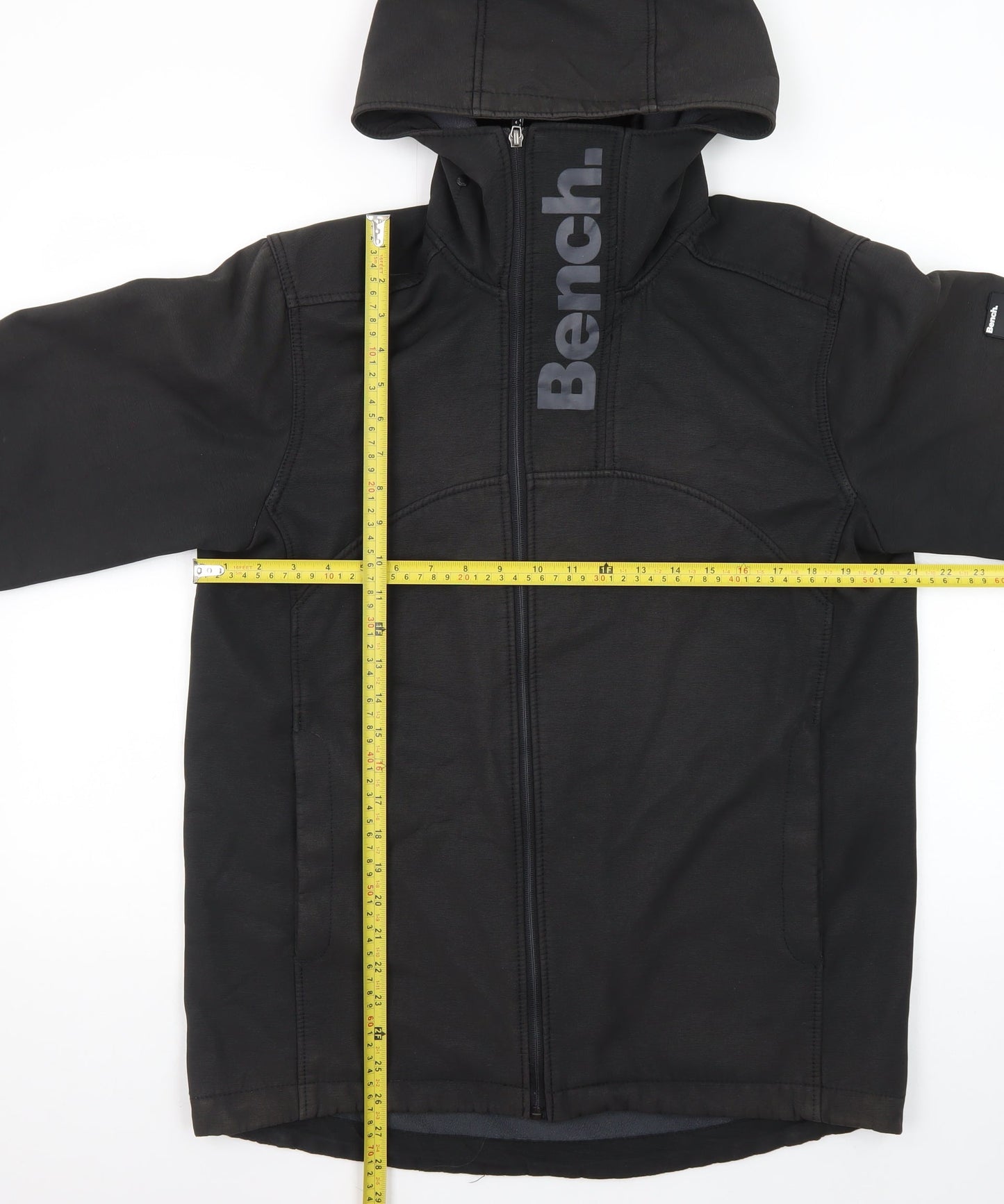 Bench Mens Black Softshell Hooded Jacket Medium Windproof