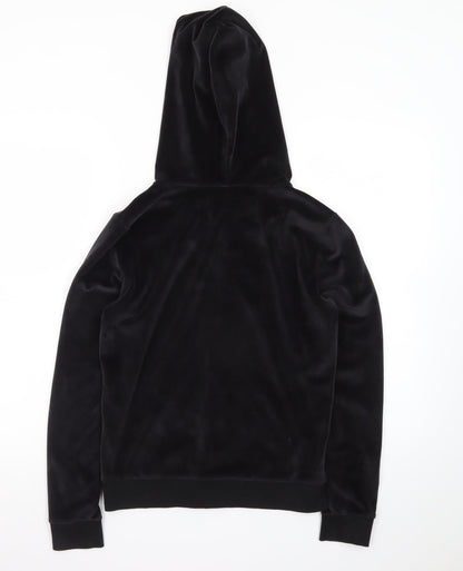 Victoria’s Secret PINK Women's Black Velour Full Zip Hoodie XS