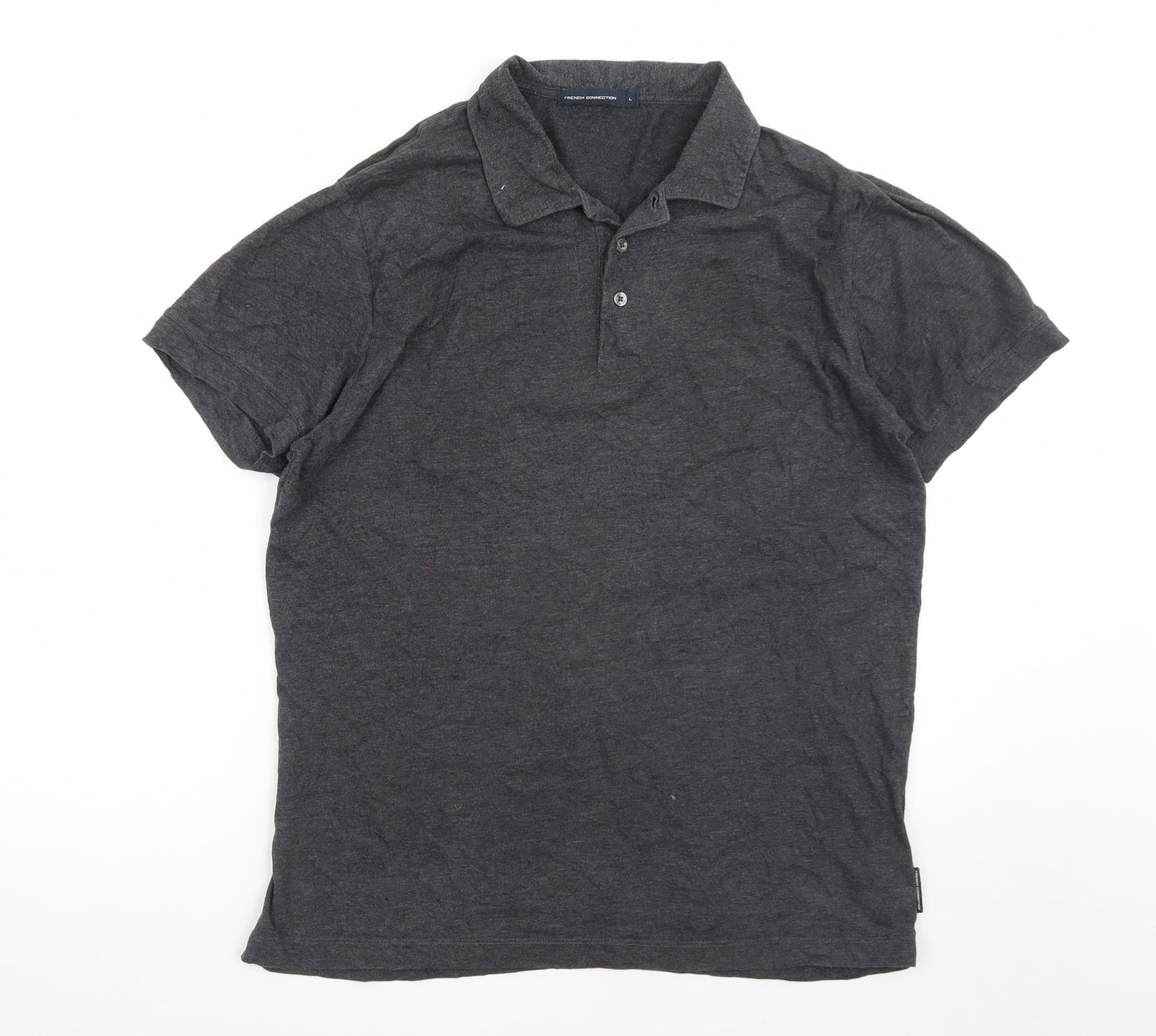 French Connection Men's Grey Cotton Polo Shirt Size L