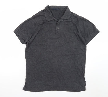 French Connection Men's Grey Cotton Polo Shirt Size L