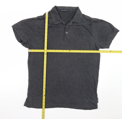 French Connection Men's Grey Cotton Polo Shirt Size L
