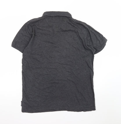 French Connection Men's Grey Cotton Polo Shirt Size L
