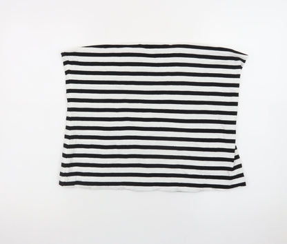 Marks and Spencer Women's Black White Striped Strapless XL Jersey Top