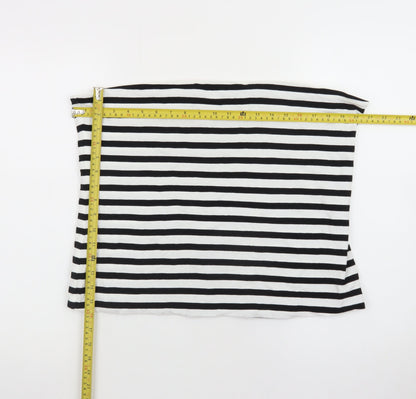Marks and Spencer Women's Black White Striped Strapless XL Jersey Top