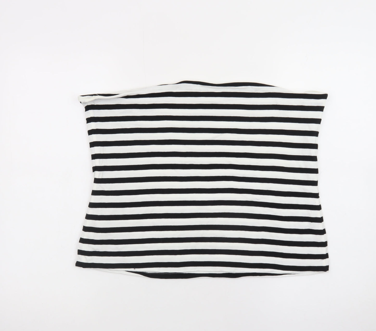 Marks and Spencer Women's Black White Striped Strapless XL Jersey Top