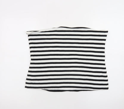 Marks and Spencer Women's Black White Striped Strapless XL Jersey Top