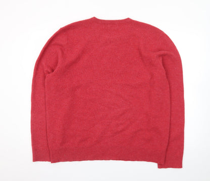 Ralph Lauren Men's Red Wool Crew Neck Pullover Jumper XL