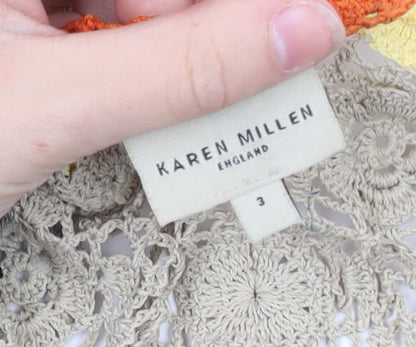 Karen Millen Women's Multicoloured Crochet Cardigan Size 12