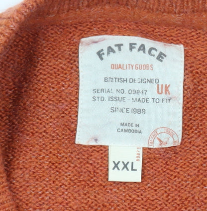 Fat Face Men's Multicoloured Wool Crew Neck Stripe Jumper 2XL
