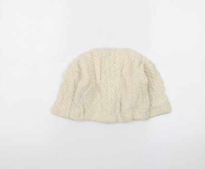 Blarney Woollen Mills Ivory Baby Aran Knit Wool Cardigan 6-9 Months
