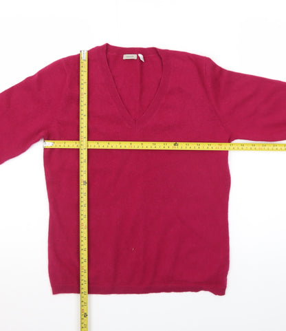 Coercion Men's Red Wool V-Neck Jumper Size M Long Sleeve