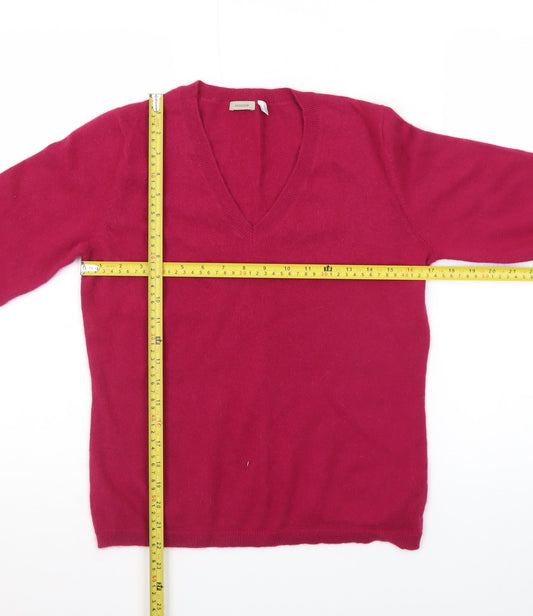 Coercion Men's Red Wool V-Neck Jumper Size M Long Sleeve