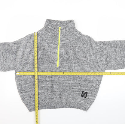 Urban Outfitters Men’s Grey 1/2 Zip High Neck Chunky Knit Jumper M