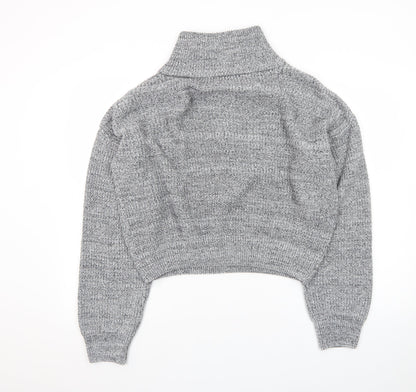 Urban Outfitters Men’s Grey 1/2 Zip High Neck Chunky Knit Jumper M