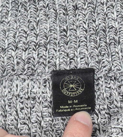 Urban Outfitters Men’s Grey 1/2 Zip High Neck Chunky Knit Jumper M