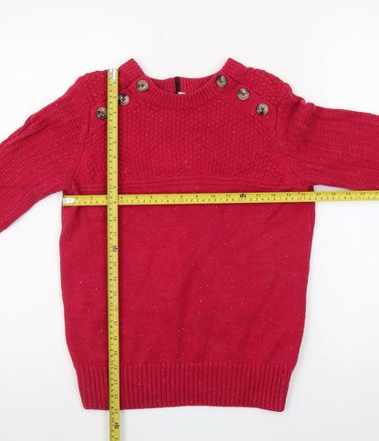 Marks and Spencer Women Red Cable-Knit Jumper Size 10