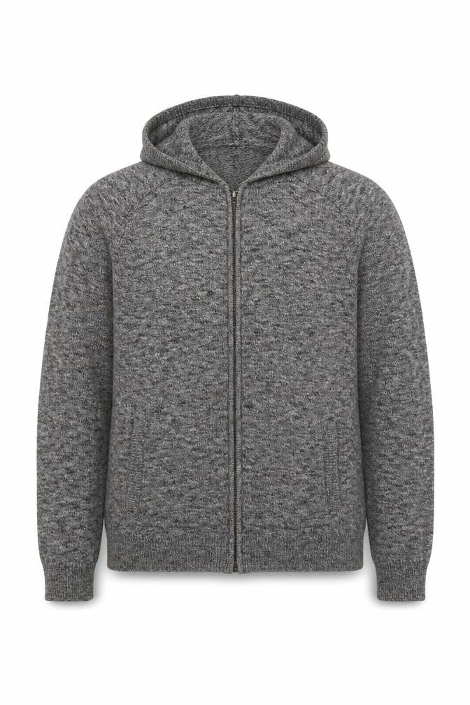 Jack Russell Men’s Grey Cotton Full Zip Hoodie M