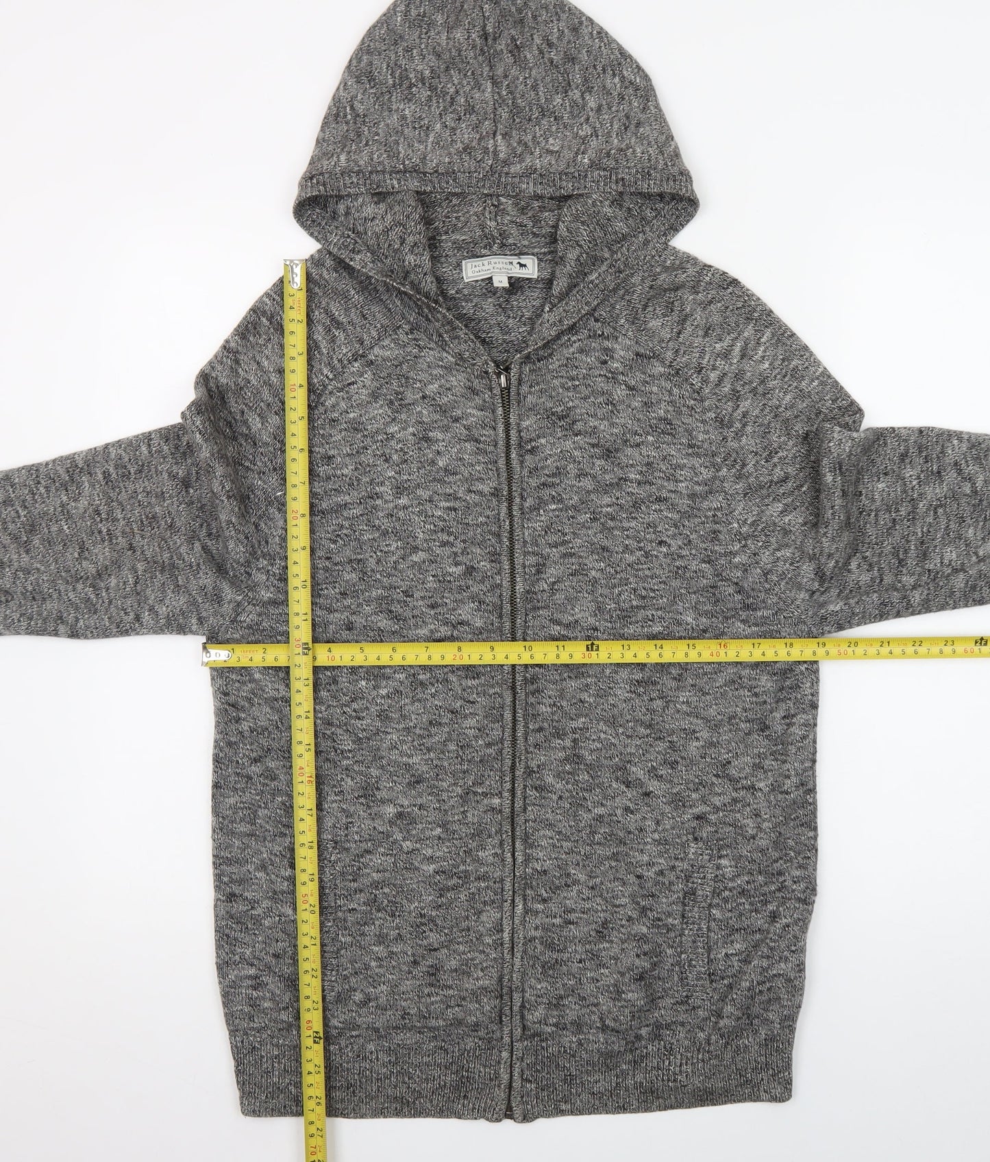 Jack Russell Men’s Grey Cotton Full Zip Hoodie M