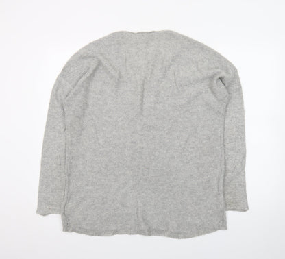 Gap Women’s Grey V-Neck Long Sleeve Knit Pullover Jumper Size L