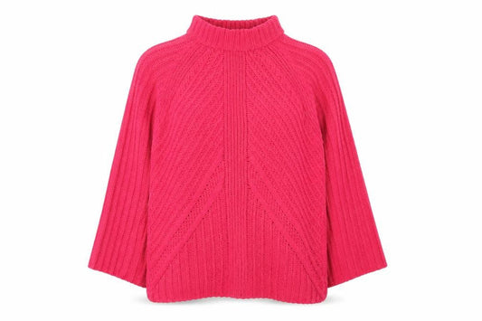 Saint Tropez Women’s Pink Mock Neck Knit Jumper Size M
