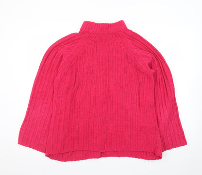 Saint Tropez Women’s Pink Mock Neck Knit Jumper Size M
