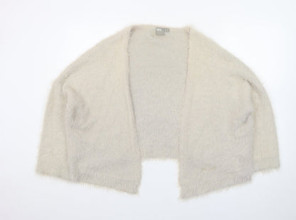 ASOS Women Beige Fluffy Knit Shrug Cardigan Size 8