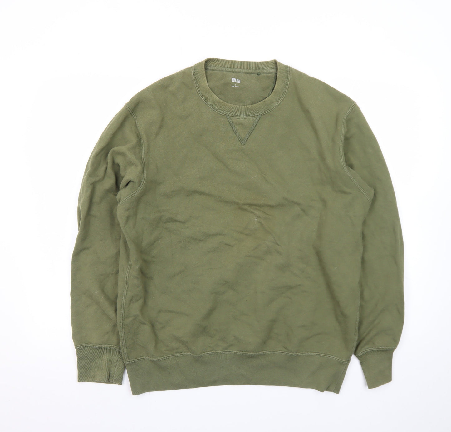 Uniqlo Men’s Green Crew Neck Pullover Sweatshirt Size L