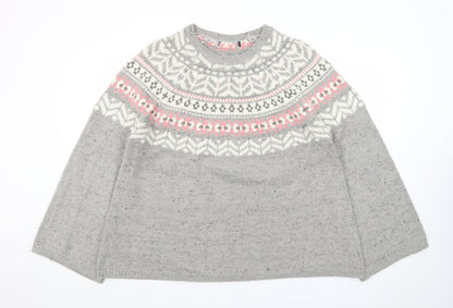 Marks and Spencer Women’s Grey Fair Isle Knit Jumper XL