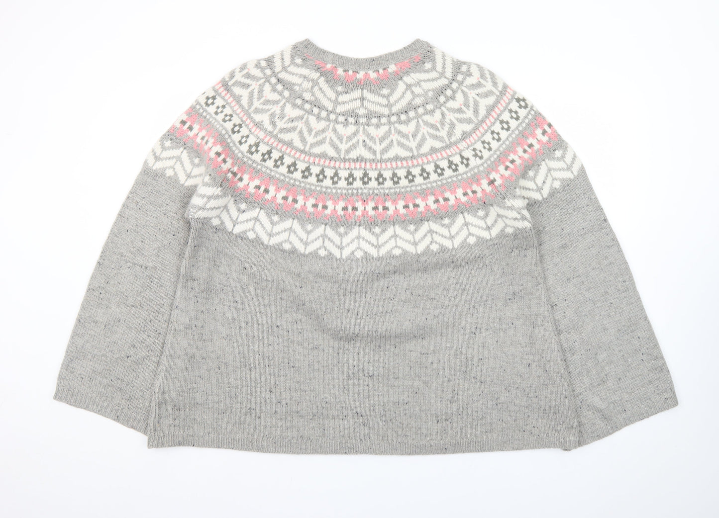 Marks and Spencer Women’s Grey Fair Isle Knit Jumper XL