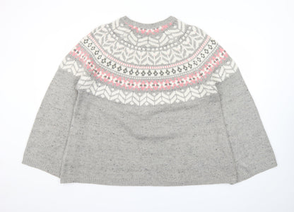 Marks and Spencer Women’s Grey Fair Isle Knit Jumper XL