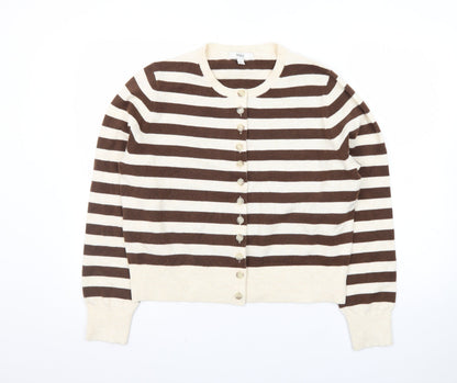 Marks and Spencer Women’s Brown Striped Cardigan Large