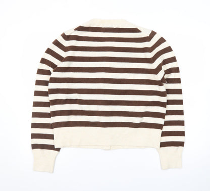 Marks and Spencer Women’s Brown Striped Cardigan Large