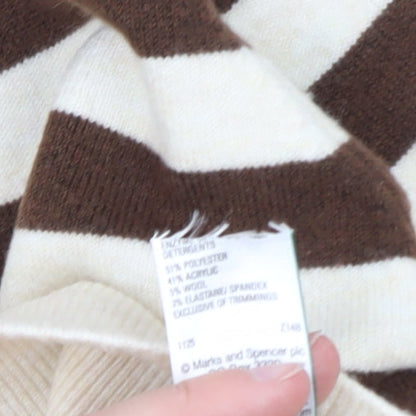 Marks and Spencer Women’s Brown Striped Cardigan Large