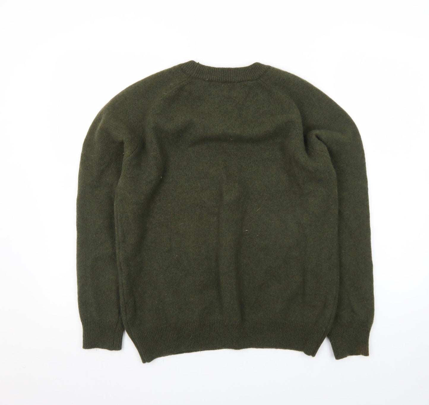Lincoln Men's Green Wool Crew Neck Pullover Jumper Size M