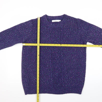 ISLE Women's Purple Cable-Knit Crew Neck Jumper Size 18-20