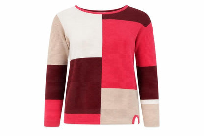 White Stuff Women's Colour Block Jumper Size 14 Beige Red Knit