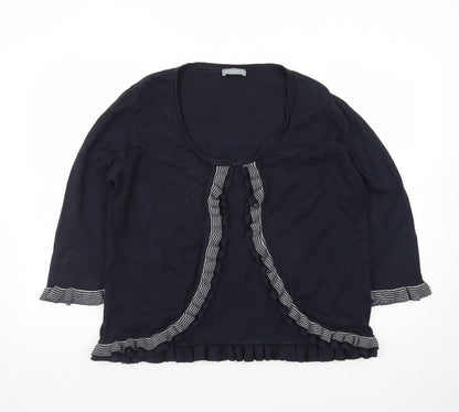 Marks and Spencer Per Una Women's Black Size 16 Ruffle Cardigan