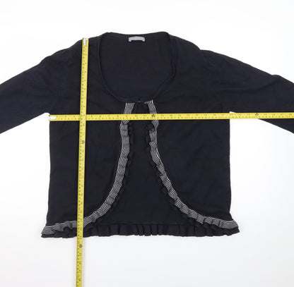 Marks and Spencer Per Una Women's Black Size 16 Ruffle Cardigan