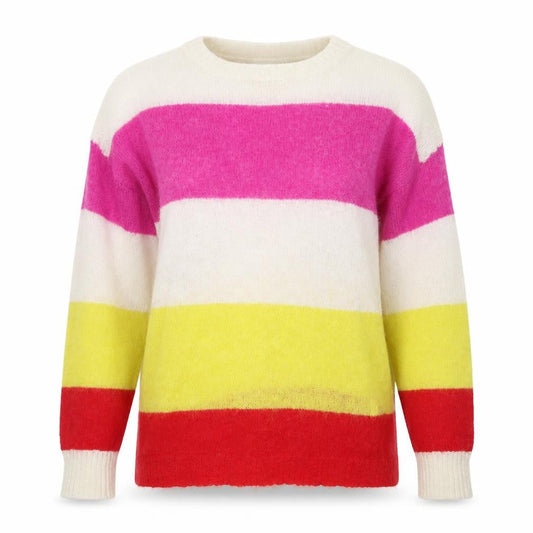 Glamorous Womens Multicoloured Striped Knit Jumper UK 8
