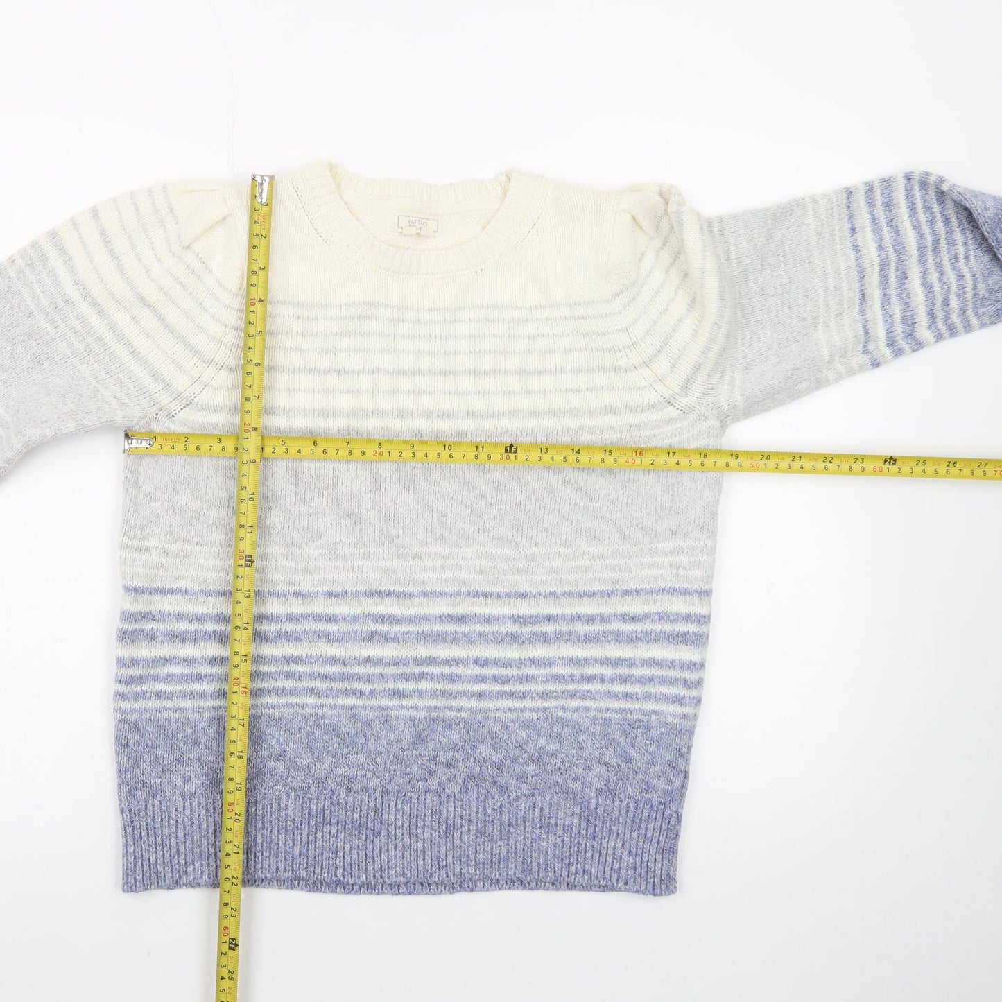 Fat Face Women’s Multicoloured Wool Blend Striped Jumper UK 12