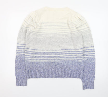 Fat Face Women’s Multicoloured Wool Blend Striped Jumper UK 12