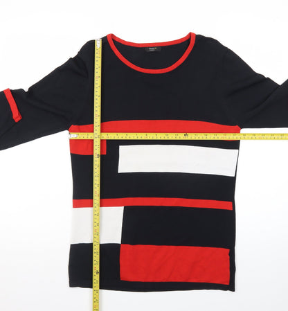 Happy D. by Damart Women’s Multicoloured Geometric Pullover Jumper Size S