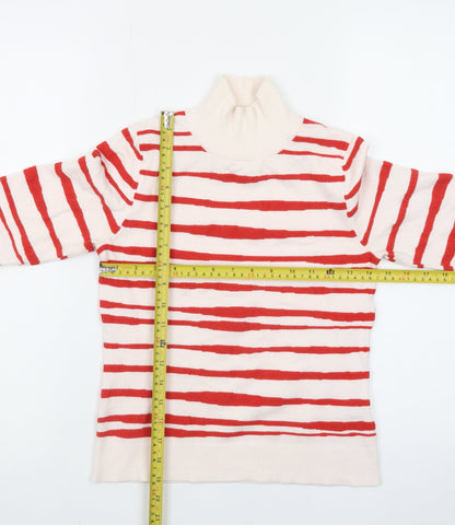 Esprit Womens Red Striped Roll Neck Jumper XS
